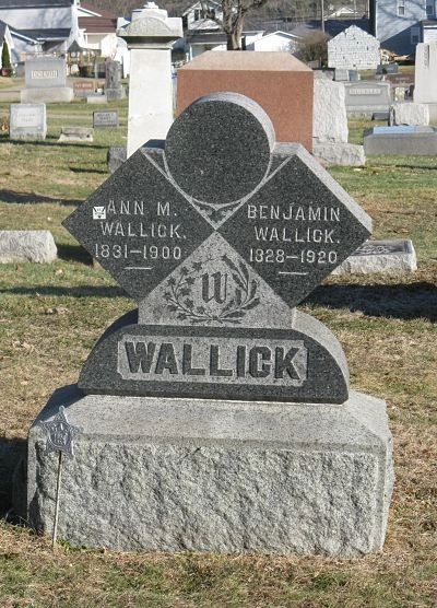 Benjamin Wallick's headstone at Magnolia Cemetery, Ohio — he died June 20, 1920, age 92, the oldest Civil War veteran in the Wallick family