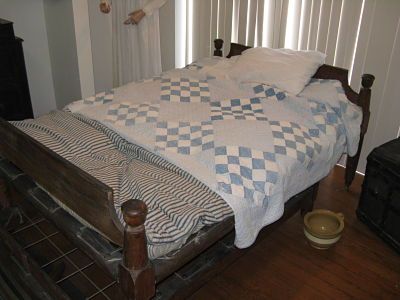 Benjamin and Eliza Wallick's trundle cord bed, donated to the Miami County Historical Society